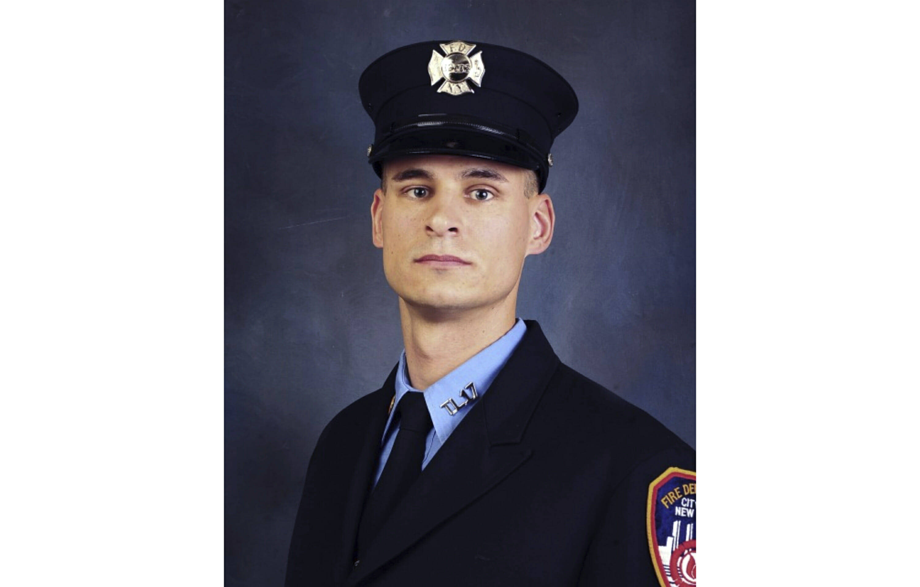 This undated photo, provided in New York, Tuesday April 9, 2019, shows Fire Department of New York firefighter Christopher Slutman.