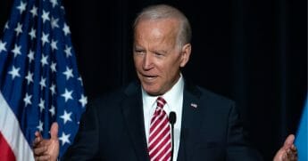 Former US Vice President Joe Biden speaks during the First State Democratic Dinner in Dover, Delaware, on March 16, 2019.