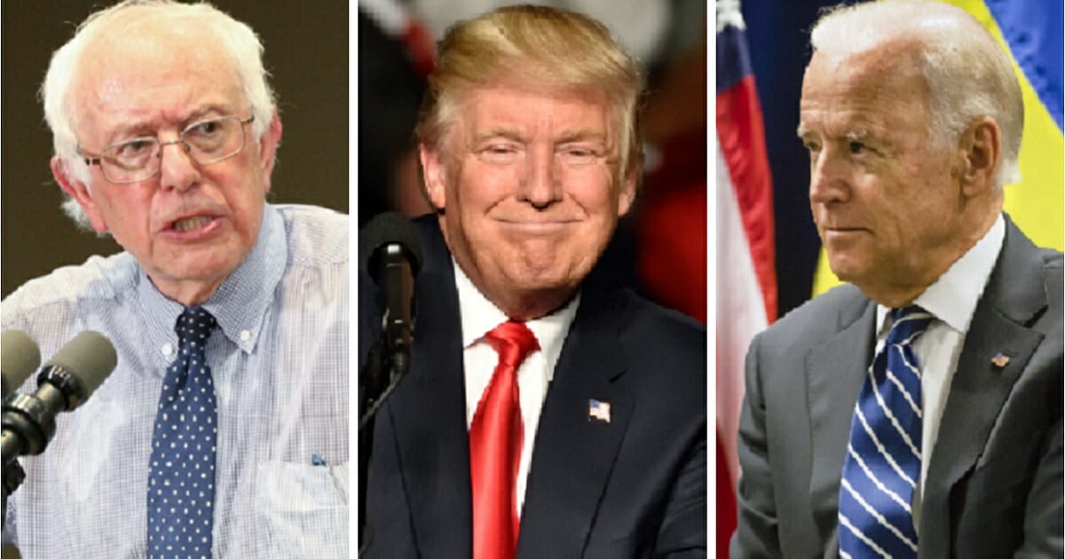 Sen. Bernie Sanders; President Donald Trump; and former Vice President Joe Biden.