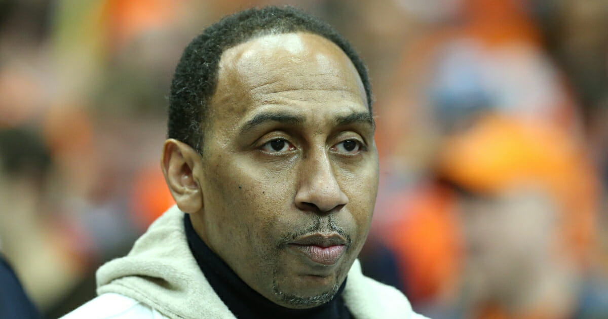 ESPN host Stephen A. Smith looks on prior to the game between the Duke Blue Devils and the Syracuse Orange at the Carrier Dome on Feb. 23, 2019 in Syracuse, New York.