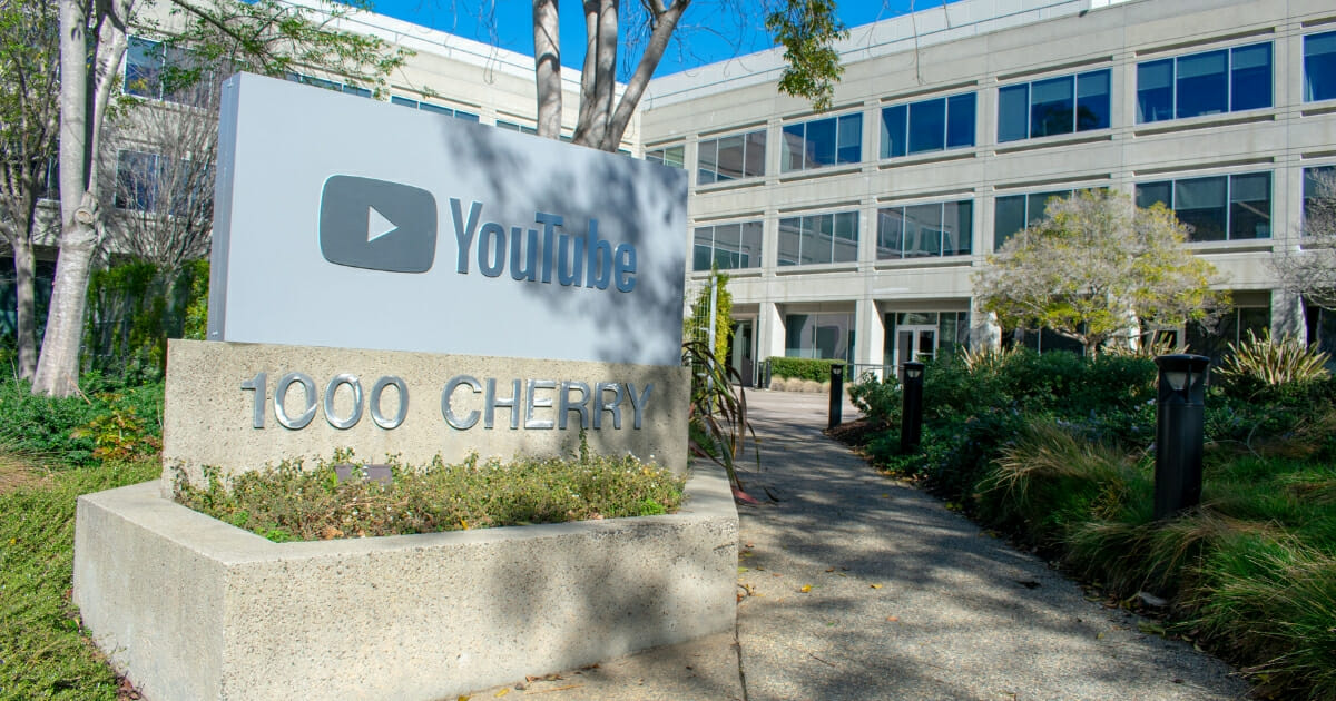 YouTube logo near headquarters.
