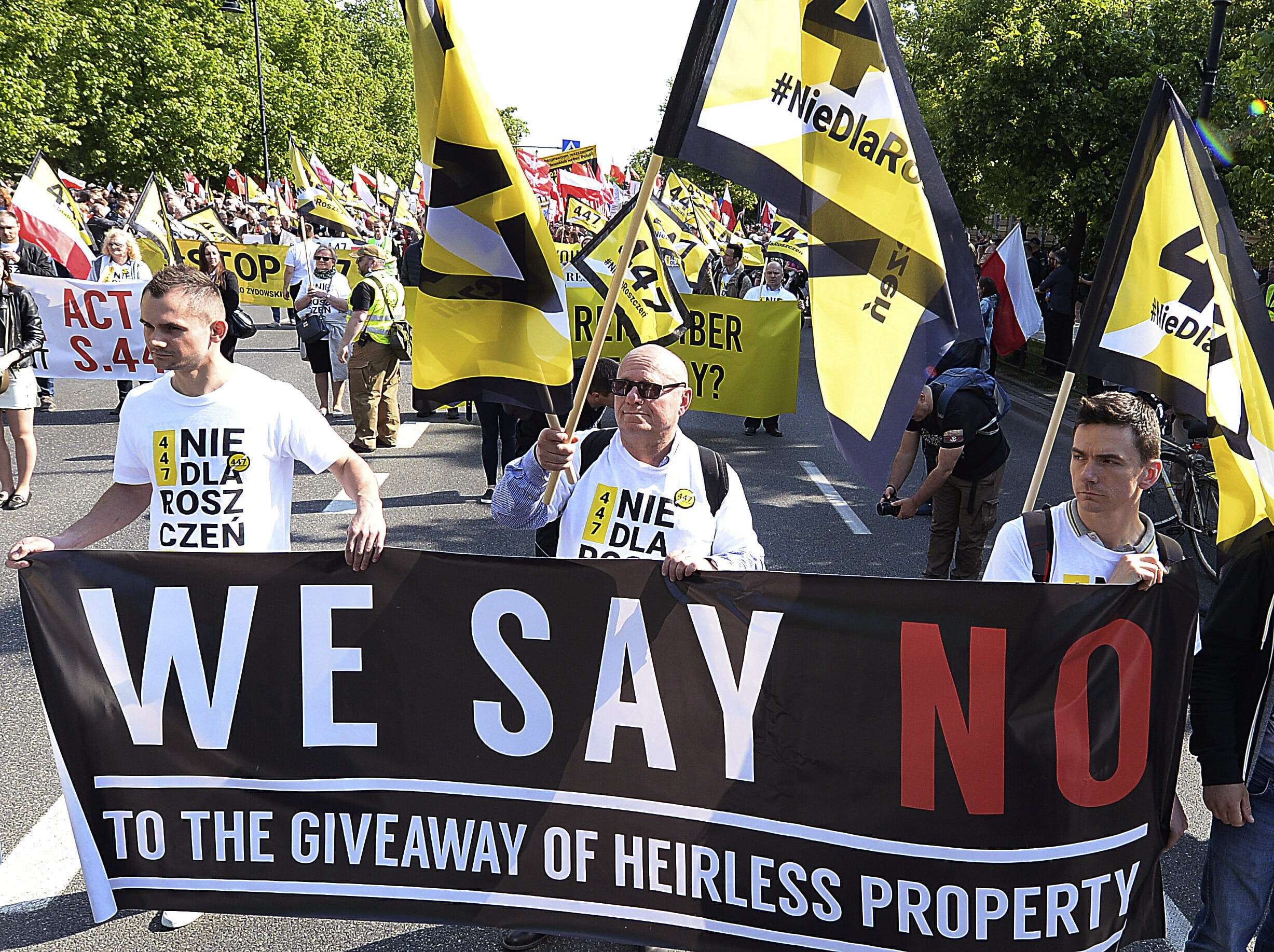 Protesters march in Poland