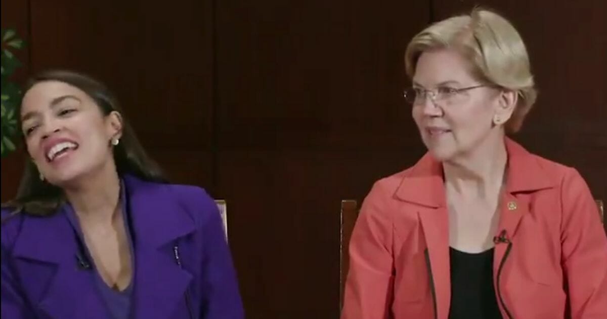 Rep. Alexandria Ocasio-Cortez and Sen. Elizabeth Warren react in a video to "Game of Thrones."