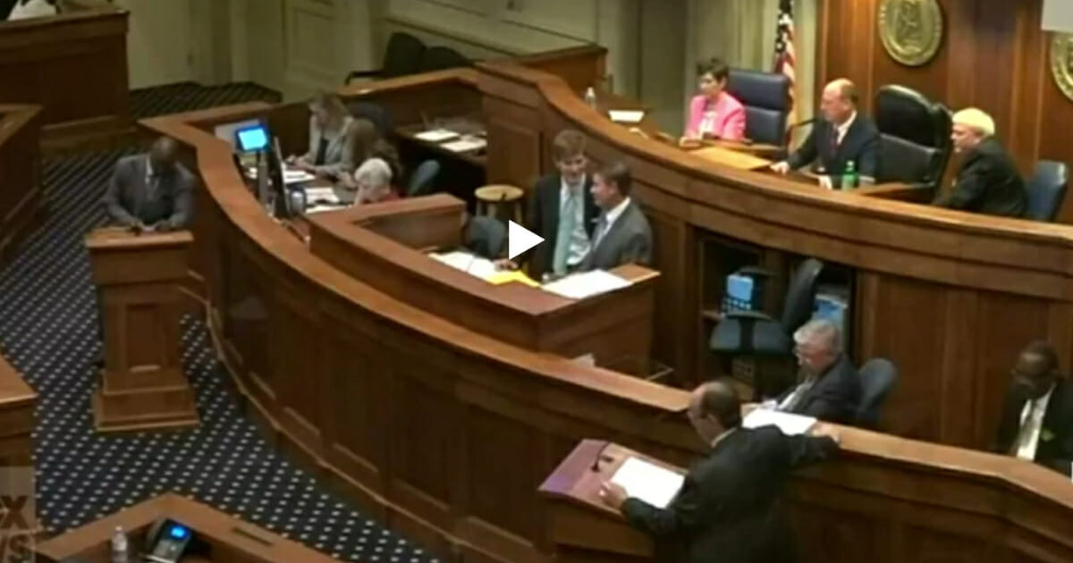 The Alabama Senate passed a bill that would ban most abortions Tuesday, May 14, 2019, in Montgomery, Ala.