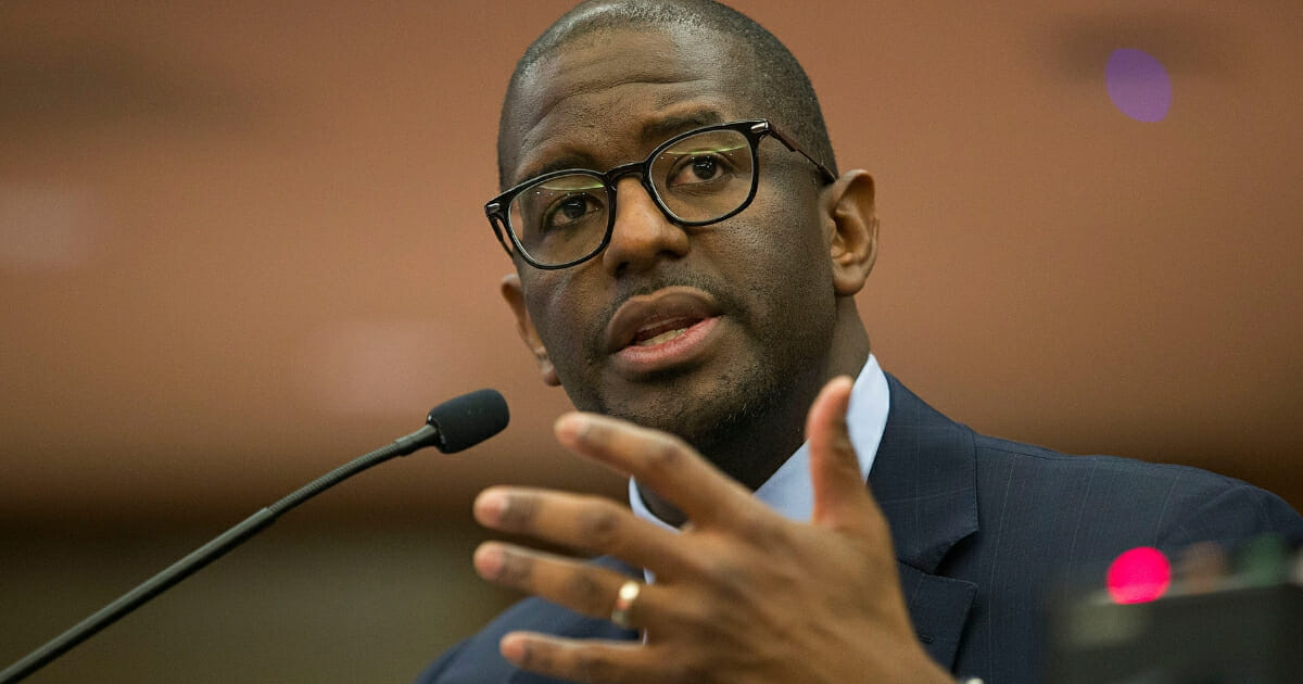 Andrew Gillum speaks during the Elections Subcommittee field hearing on 'Voting Rights and Election Administration in Florida' at the Broward County Governmental Center on May 6, 2019 in Fort Lauderdale, Florida.