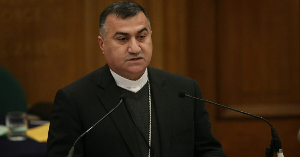 Bashar Warda, the Archbishop of Erbil, Northern Kurdistan, addresses the General Synod at Church House on February 10, 2015 in London, England. (Peter Macdiarmid / Getty Images)