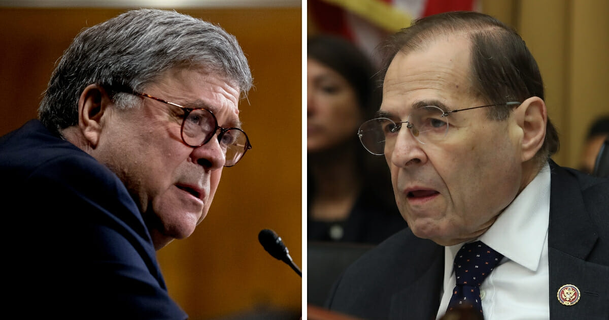 Attorney General William Barr, left, and House Judiciary Committee Chairman Jerrold Nadler, D-N.Y.