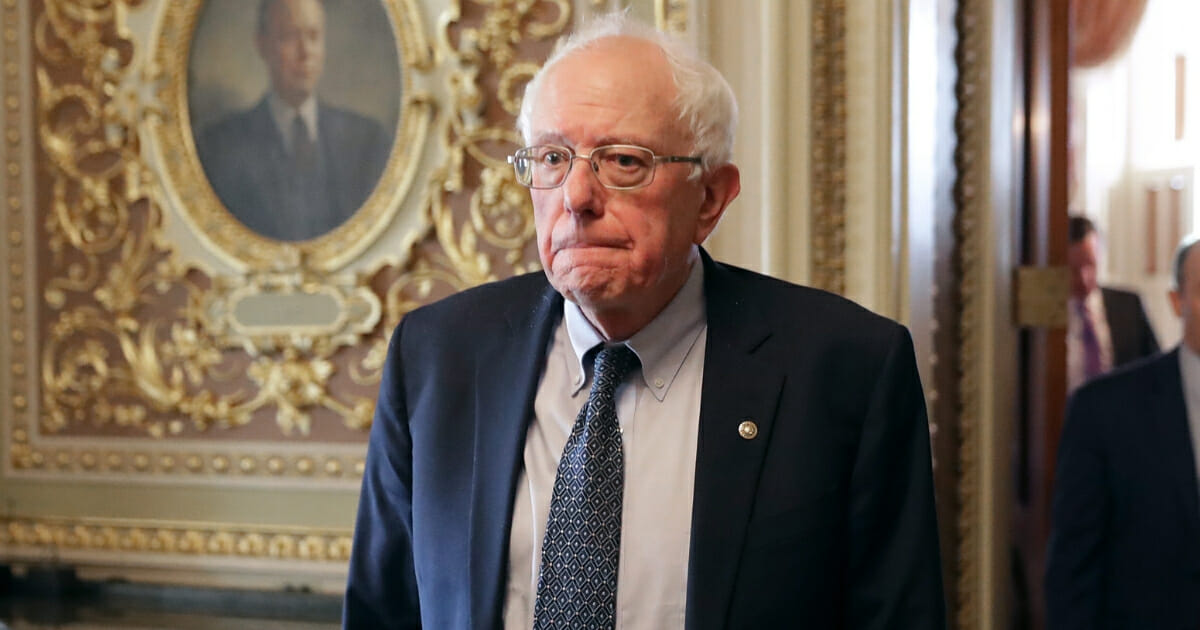 Democratic presidential candidate Sen. Bernie Sanders (I-VT) walks through the Senate Reception Room at the U.S. Capitol May 14, 2019, in Washington, D.C.