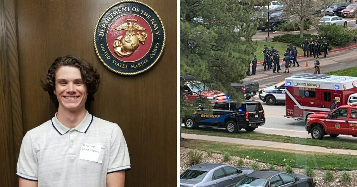 Brendan Bialy, left, and STEM School Highlands Ranch in Colorado, right.