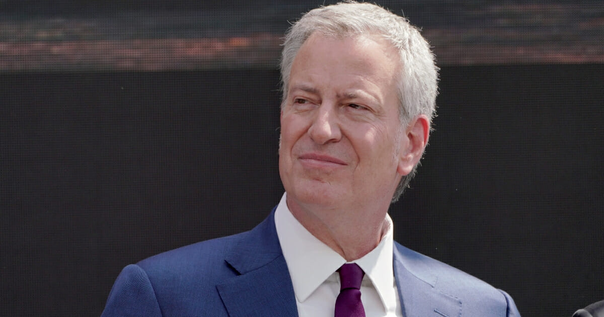 New York City Mayor Bill de Blasio speaks onstage during the Statue of Liberty Museum Dedication Ceremony at Statue of Liberty Museum on May 16, 2019 in New York City. (Jemal Countess / Getty Images for Statue of Liberty -Ellis Island Foundation)
