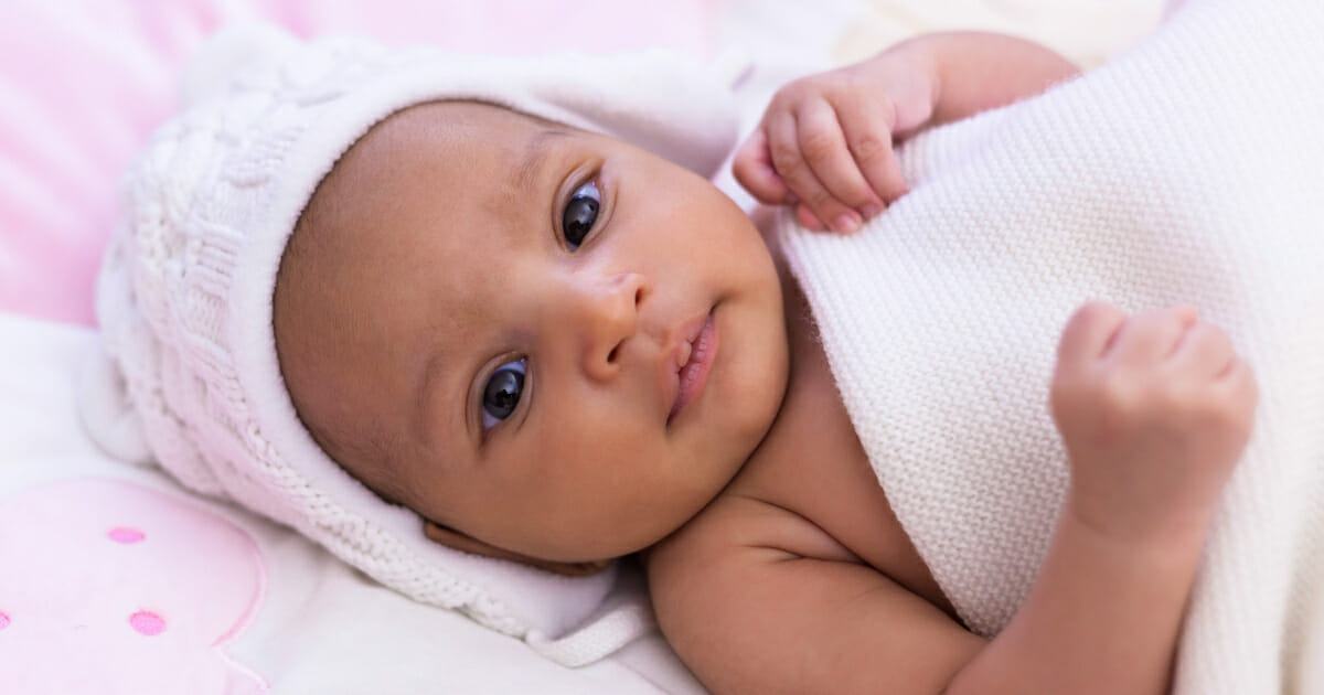 An adorable African-American baby girl.