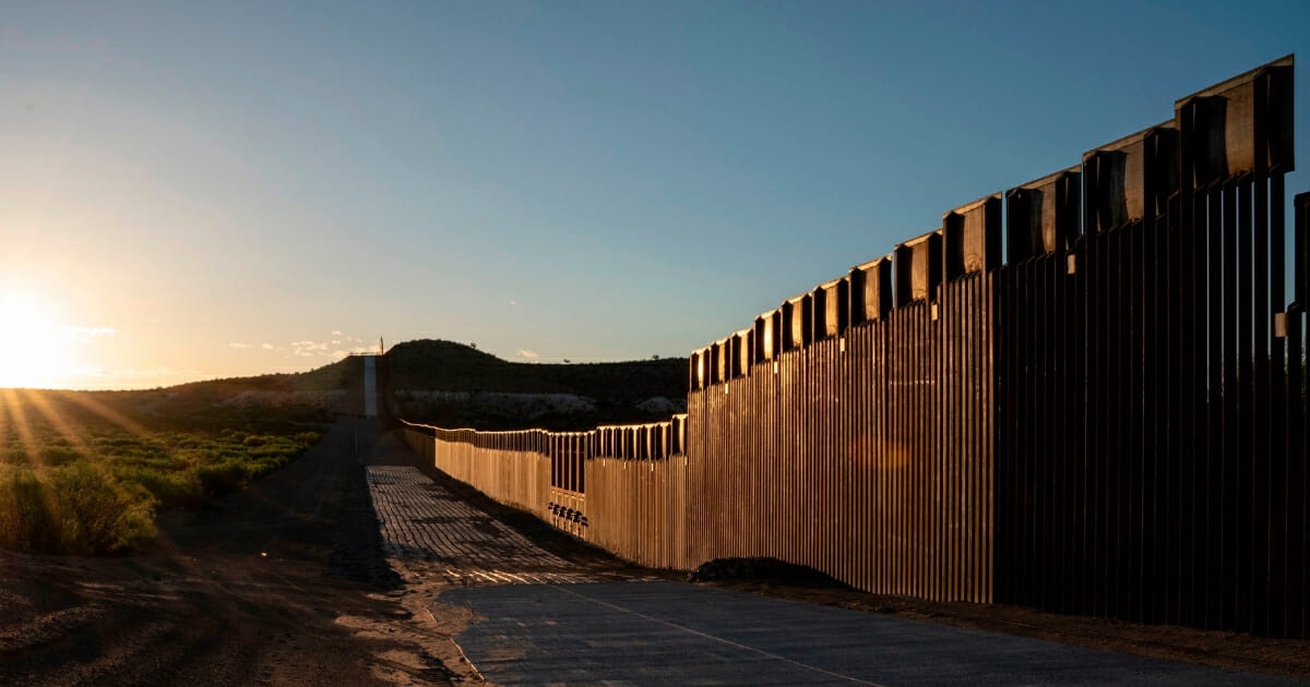 Bollard-style fencing on the US-Mexico border near Santa Teresa, N.M., on April 30, 2019.