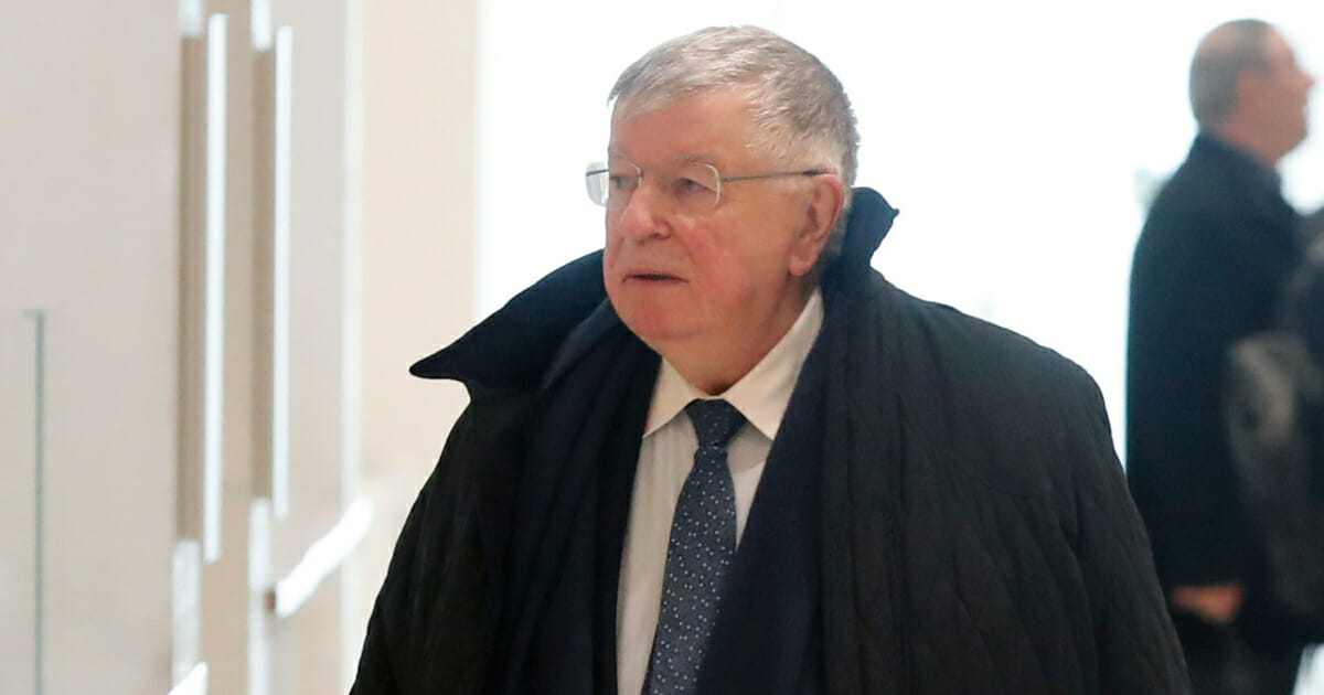 Former France Telecom Chief Executive Didier Lombard arrives at court in Paris on May 6, 2019.