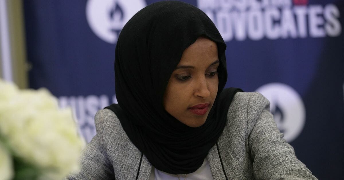 Rep. Ilhan Omar listens to remarks during a congressional event on May 20, 2019, in Washington, D.C.
