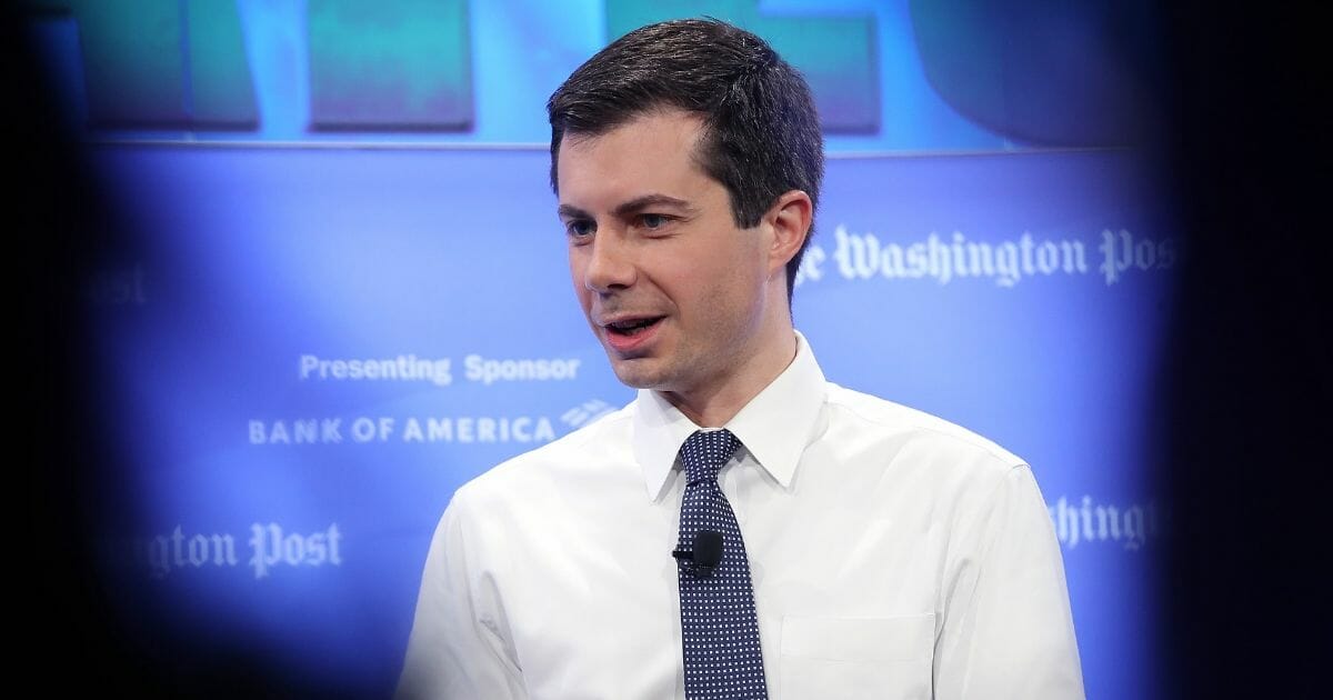 Democratic presidential candidate Pete Buttigieg answers questions at a Washington Post Live discussion Thursday, May 23, 2019. in Washington, D.C.