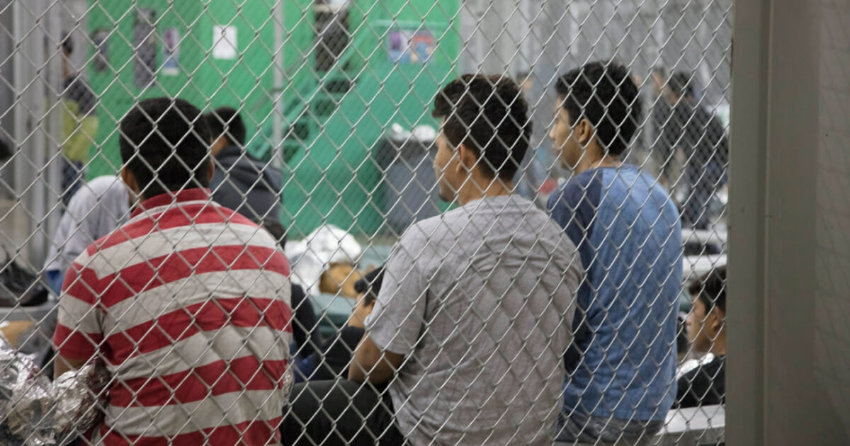 Illegal border crossers at the Central Processing Center in McAllen, Texas.