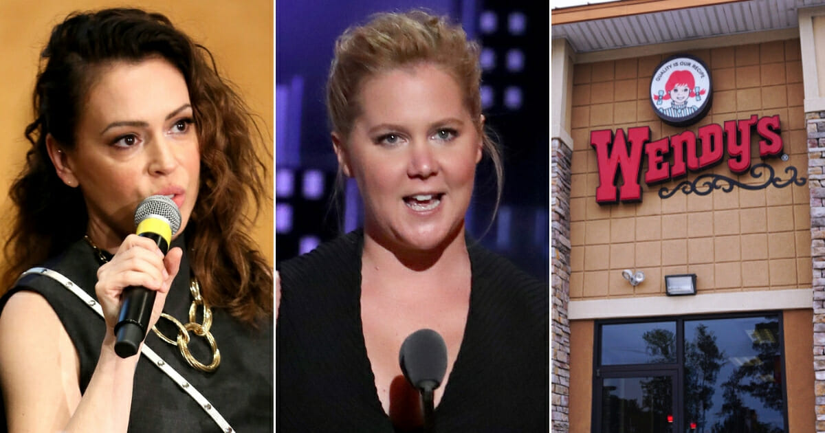 Actress Alyssa Milano; comedian and actress Amy Schumer; and Wendy's restaurant