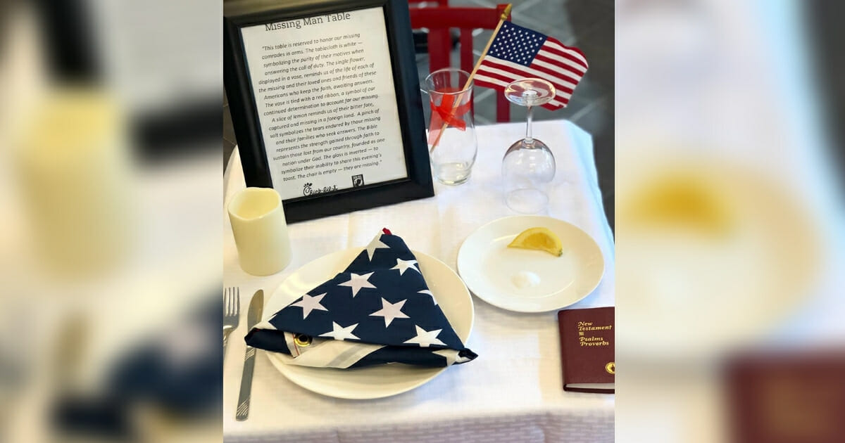 A South Carolina Chick-fil-A restaurant paid tribute to fallen soldiers Monday by setting up a table reserved to honor those who have fallen in action. (Chick-fil-A Surfside / Facebook)