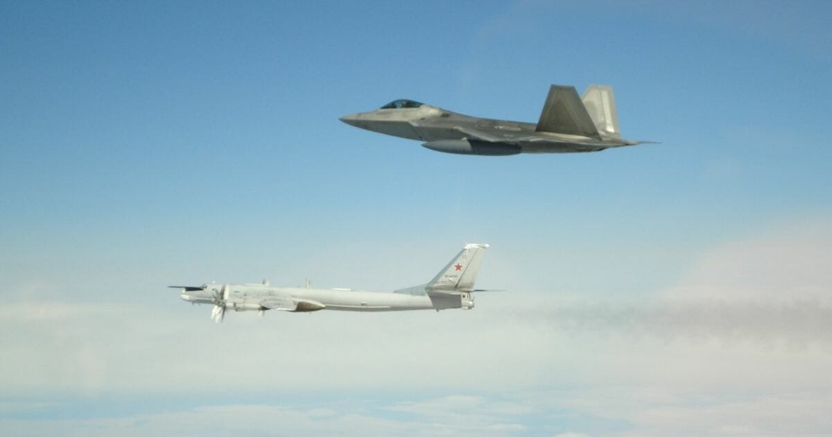 NORAD fighters intercepted Russian bombers and fighters off Alaskan coast.