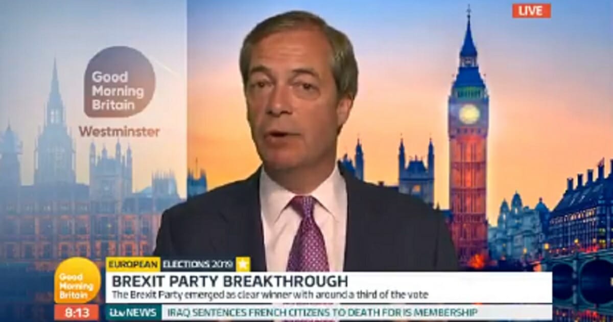 Nigel Farage in a television interview.