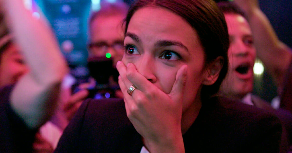 Alexandria Ocasio-Cortez in a scene from the documentary "Knock Down the House" on Netflix.