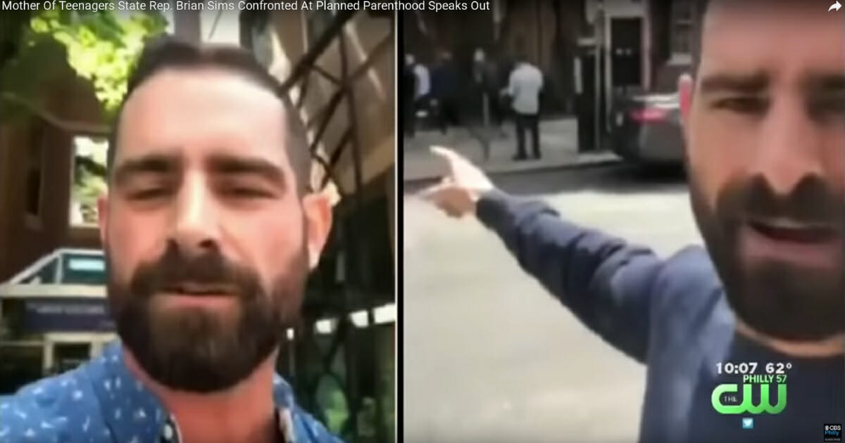 Rep. Brian Sims recording himself outside a Planned Parenthood center in Philadelphia.