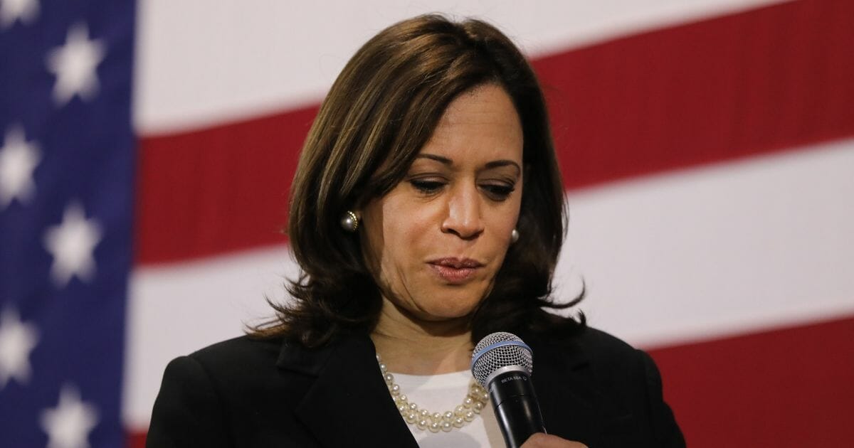 Democratic presidential candidate Sen. Kamala at a campaign stop on May 15, 2019, in Nashua, N.H.