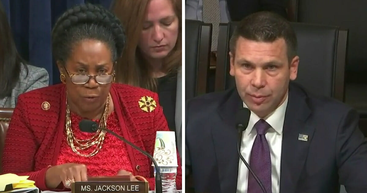Texas Democrat Rep. Sheila Jackson Lee demanded there be an “internal” Department of Homeland Security task force to investigate child migrant deaths, but then was informed by Acting DHS Secretary Kevin McAleenan that such an entity already exists. (Homeland Security Committee Hearings / YouTube screen shot)