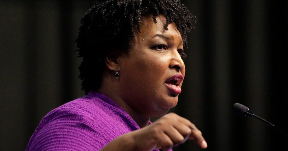 Former Georgia gubernatorial candidate Stacey Abrams speaks during the National Action Network Convention in New York on April 3, 2019. (Seth Wenig / AP Photo)