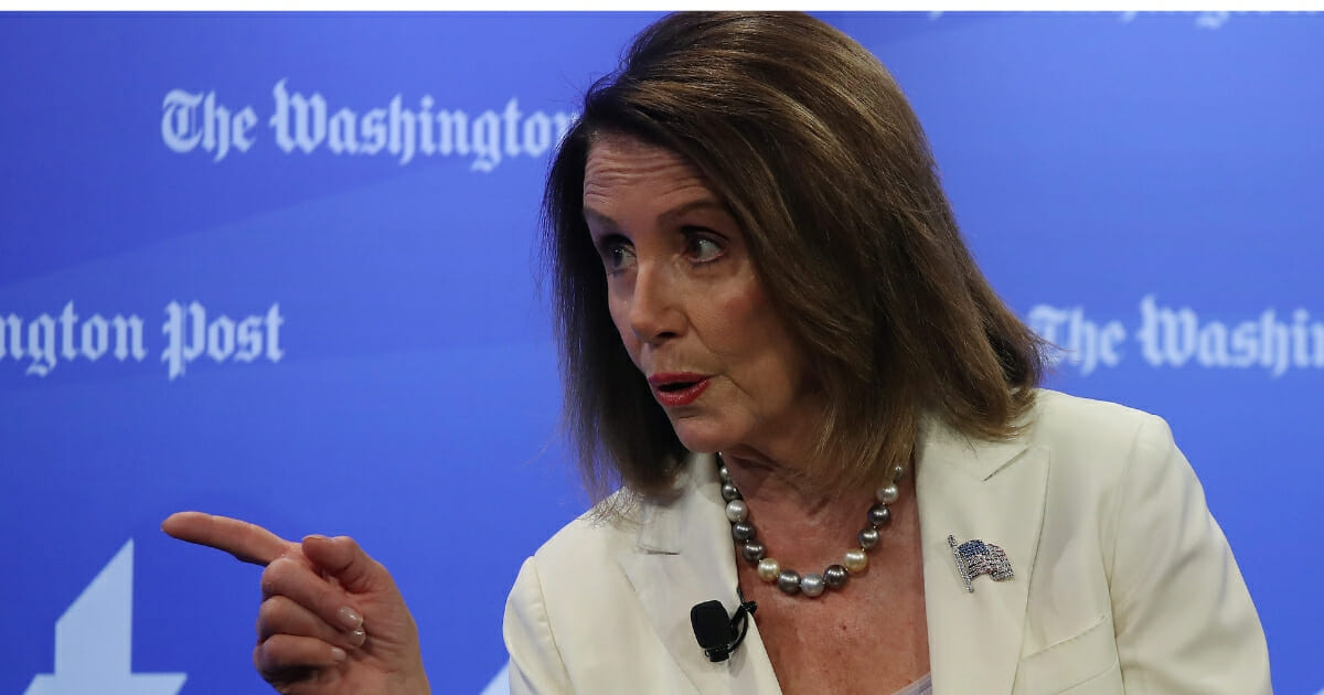 House Speaker Nancy Pelos makes a point Wednesday on "Washington Post Live."