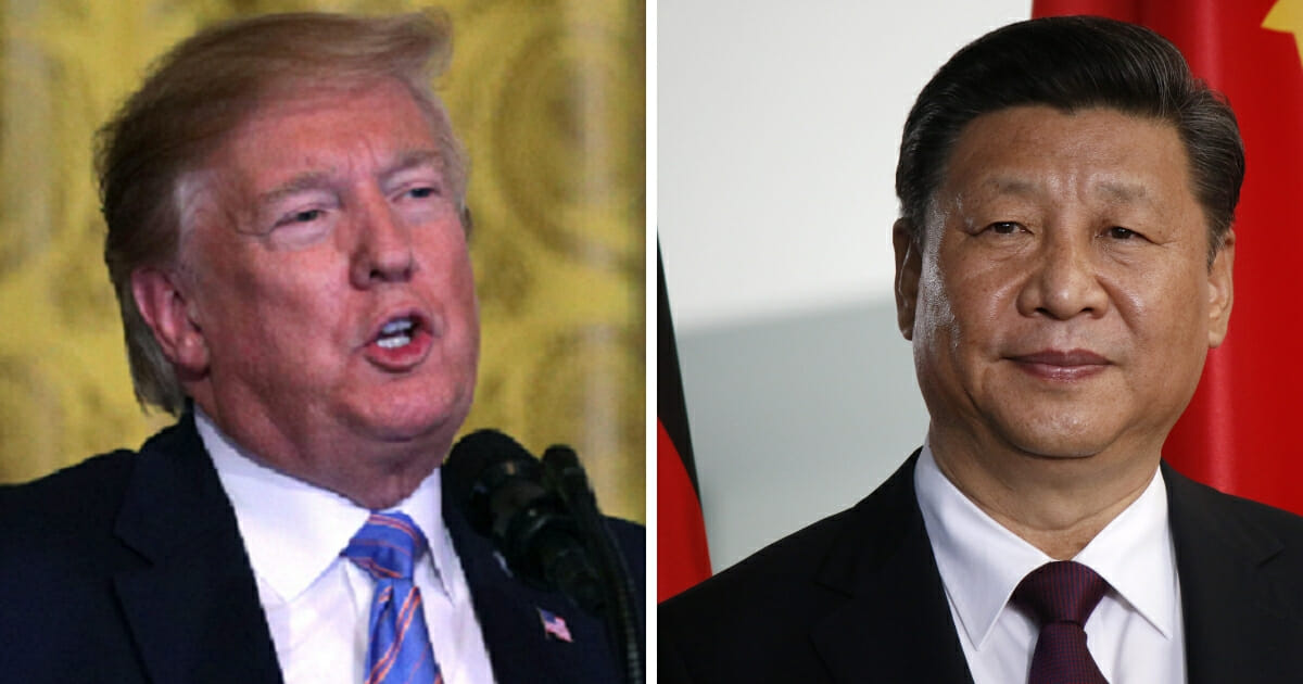 President Donald Trump, left, and Chinese President Xi Jinping, right.