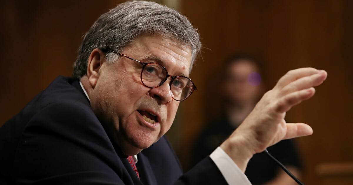 Attorney General William Barr testifies before the Senate Judiciary Committee on May 1.
