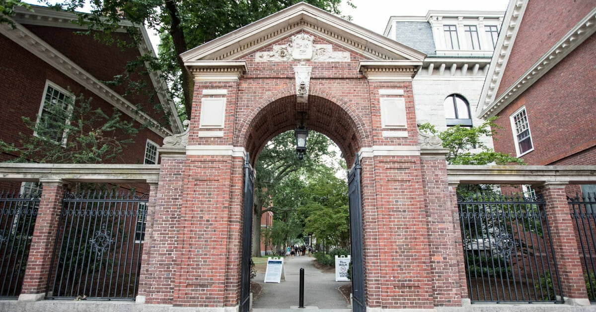 The gate to Harvard Yard in a 2018 file photo.