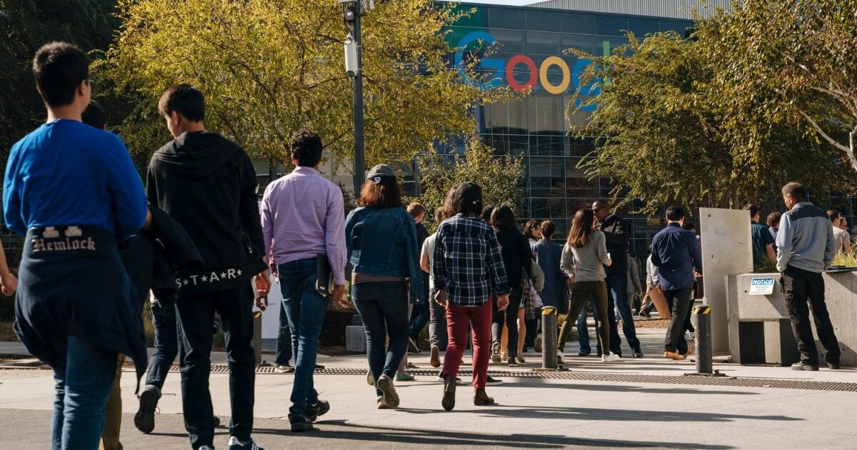 Google employees protest in a Nov. 1, 2018, file photo.