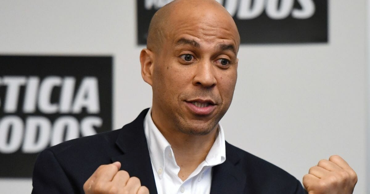 New Jersey Sen. Cory Booker at an April event in Las Vegas.