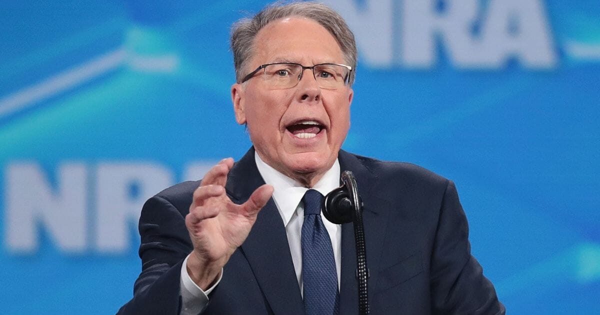 NRA Vice President and CEO Wayne LaPierre speaks at the NRA convention in April in Indianapolis.