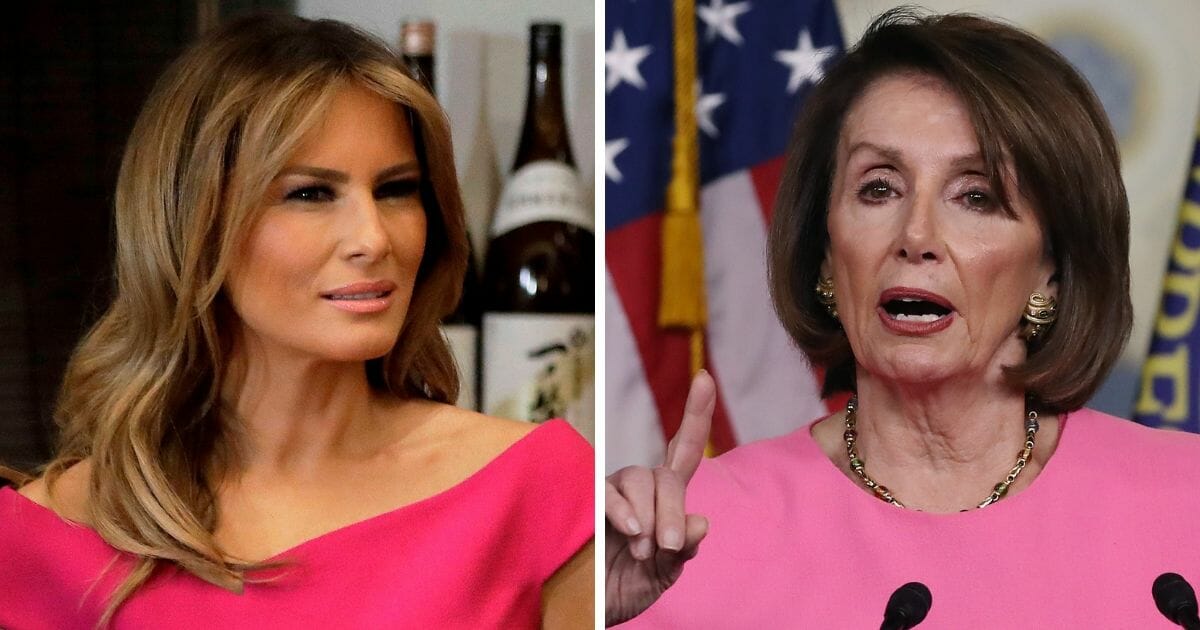 First lady Melania Trump, left; and House Speaker Nancy Pelosi, right.