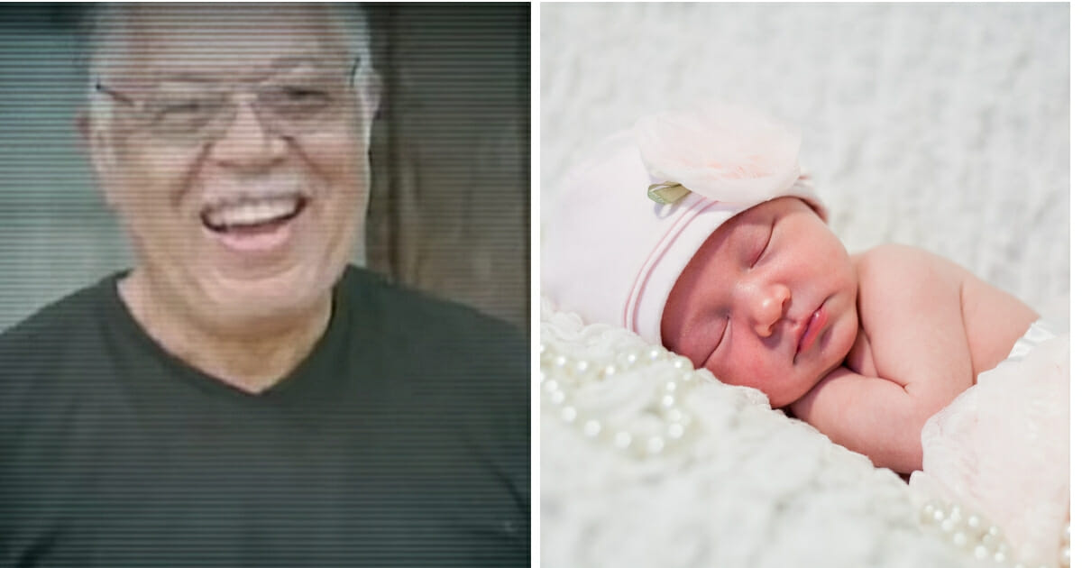 Imprisoned abortionist Kermit Gosnell, left; newborn baby, right.