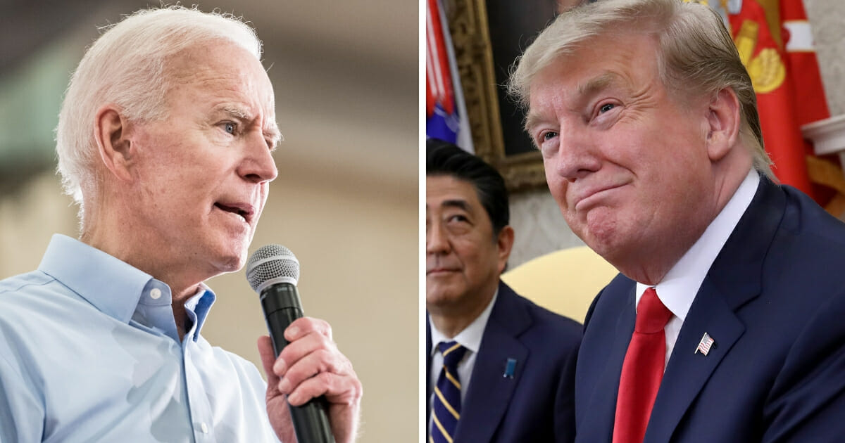 Former Vice President Joe Biden, left; and President Donald Trump, right.