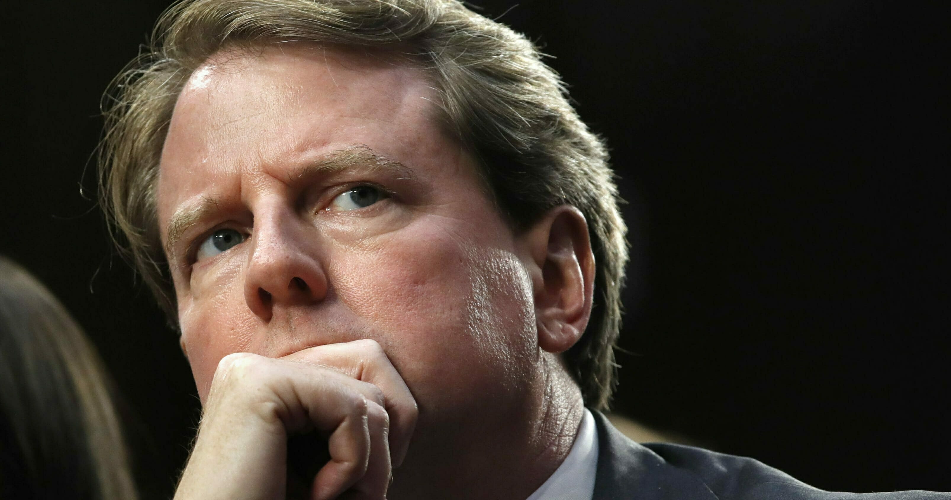 Don McGahn listens as he attends a confirmation hearing on Capitol Hill in Washington, D.C., on Sept. 4, 2018.