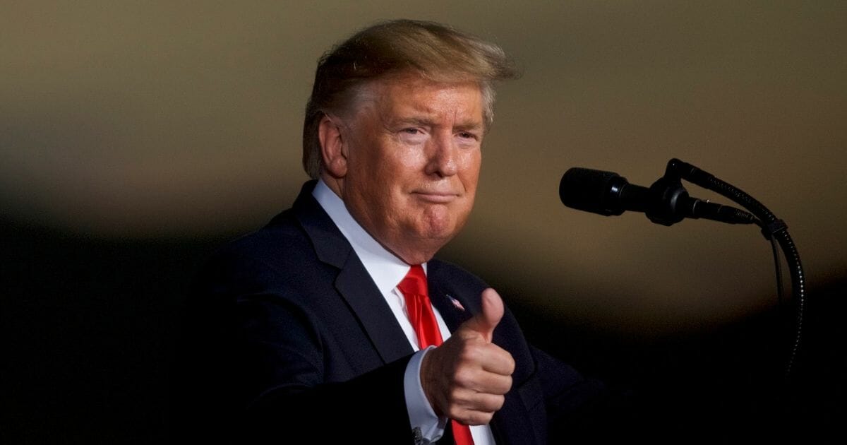 President Donald Trump greets a crowd at a MAGA rally in Pennsylvania.