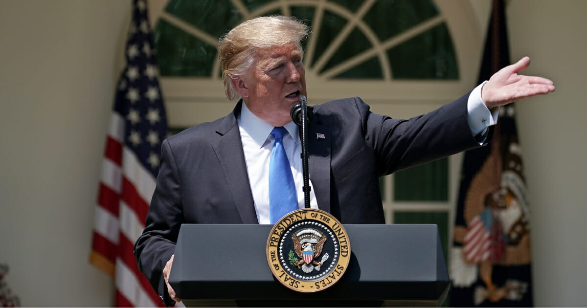 President Donald Trump in the Rose Garden at the White House May 02, 2019.