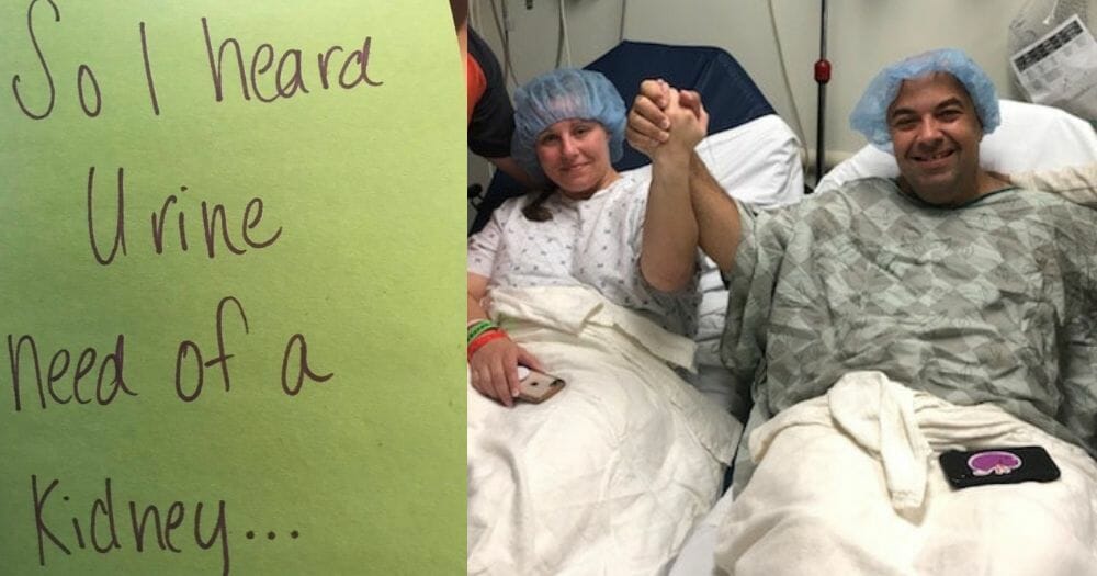 One woman offered her former partner the gift of life in the form of a kidney donation.