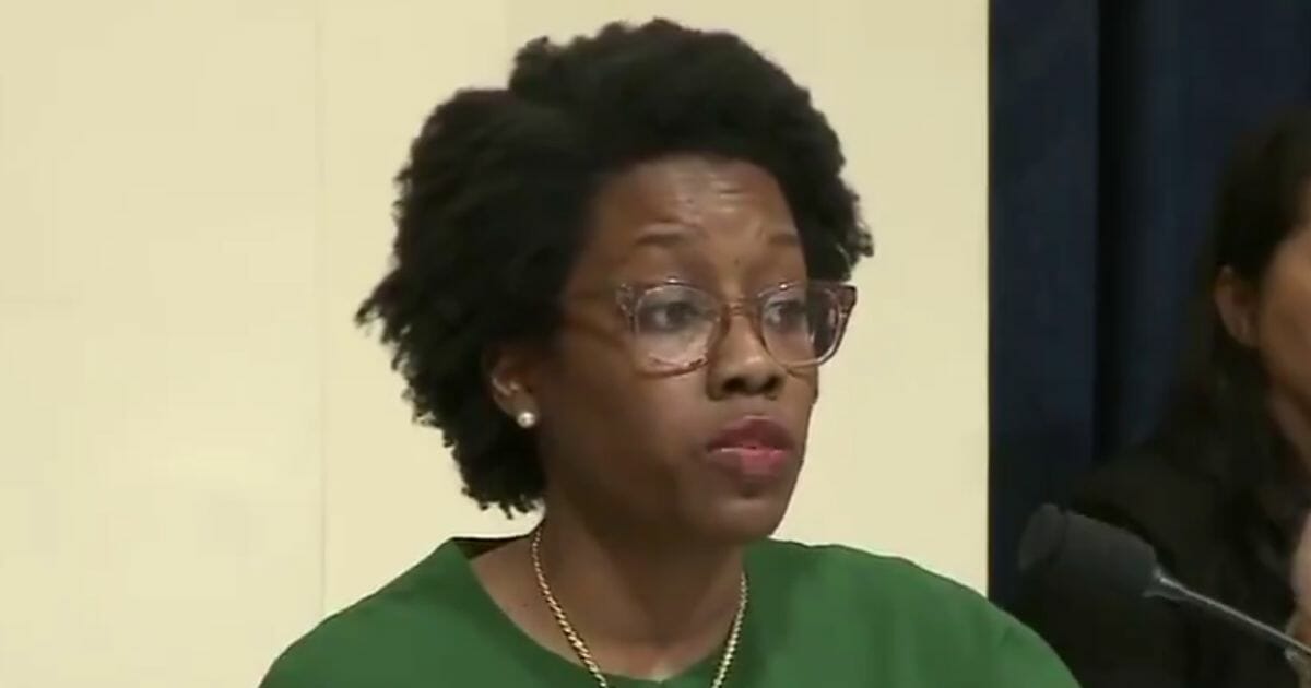 Democratic Rep. Lauren Underwood of Illinois makes remarks at a House Homeland Security Committee hearing.