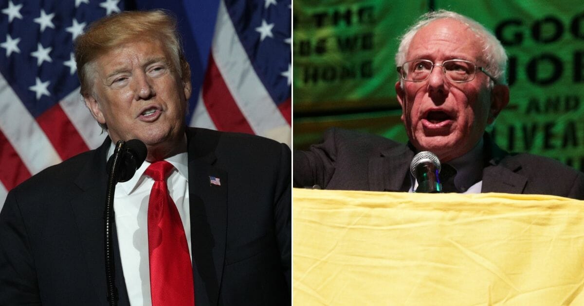 President Donald Trump; Vermont Sen. Bernie Sanders