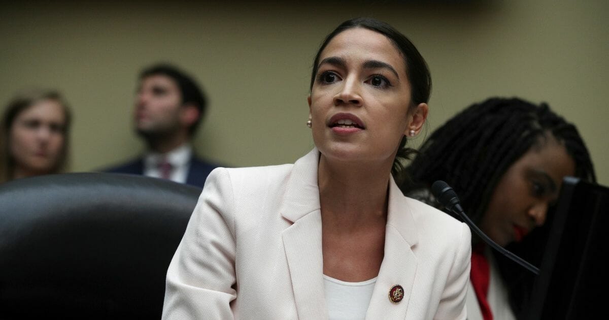 Rep. Alexandria Ocasio-Cortez speaks during a meeting of the House Committee on Oversight and Reform June 12, 2019, on Capitol Hill in Washington, D.C.