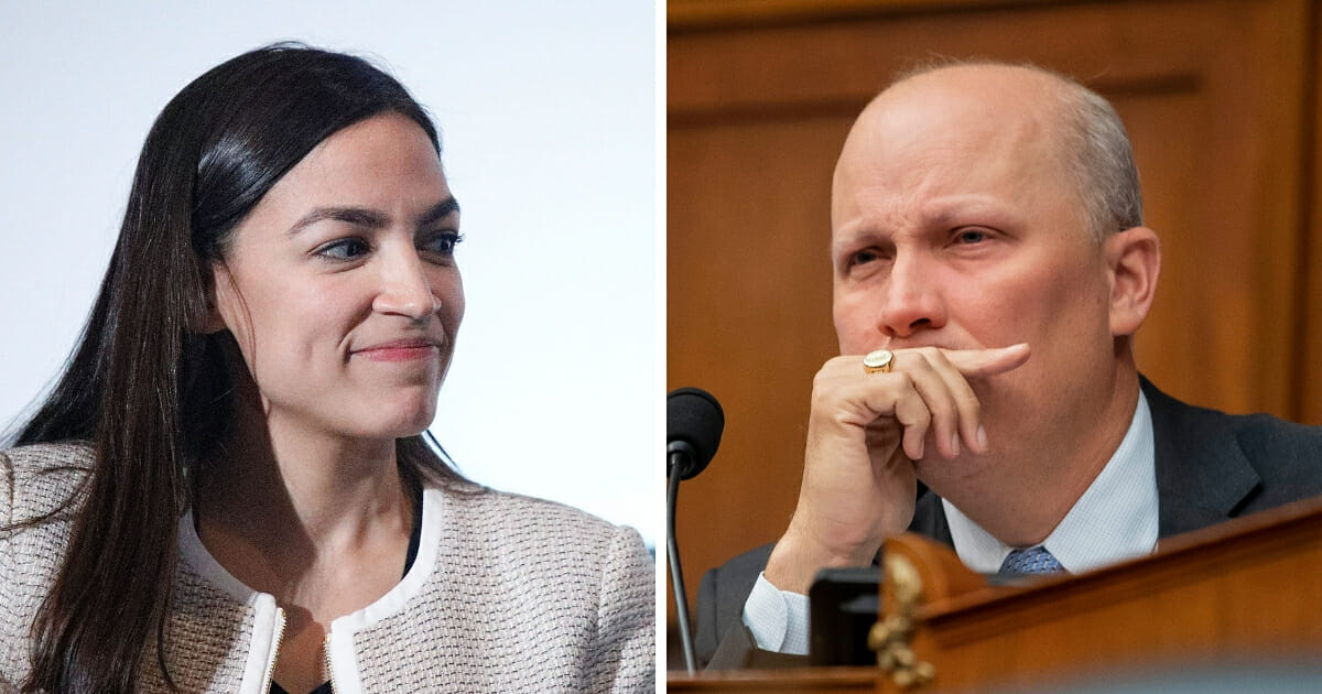 In response to a heated exchange involving Democrat Rep. Alexandria Ocasio-Cortez of New York, left, Republican Texas Rep. Chip Roy, right, explained on June 4, 2019, that perpetrators of murderous hate crimes in the United States aren’t charged with domestic terror because there is no such statute.
