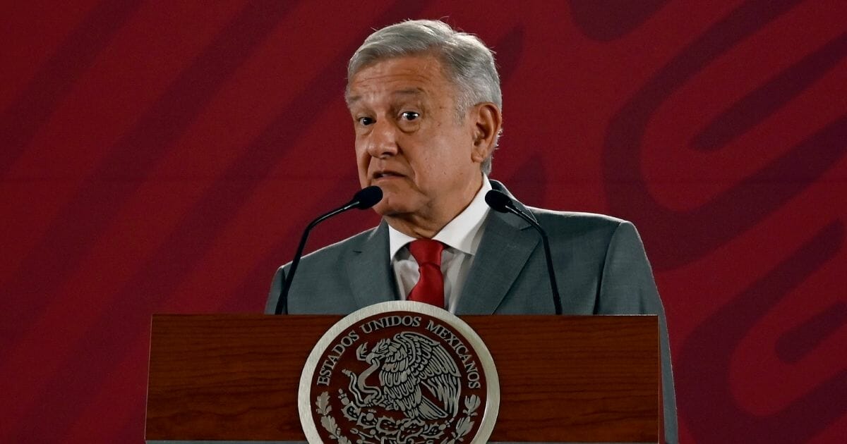 Mexican President Andres Manuel Lopez Obrador speaking during a news conference on May 31.