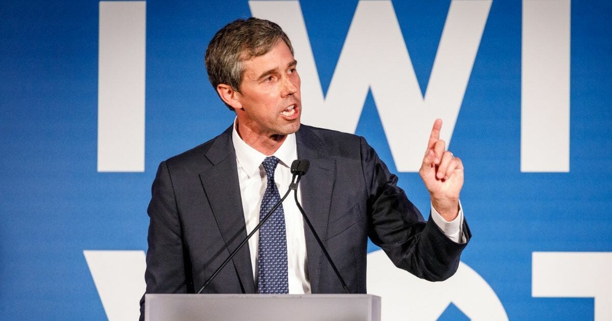 2020 presidential candidate Beto O'Rourke speaks to a crowd at a Democratic National Committee event at Flourish in Atlanta on June 6, 2019, in Atlanta, Georgia.