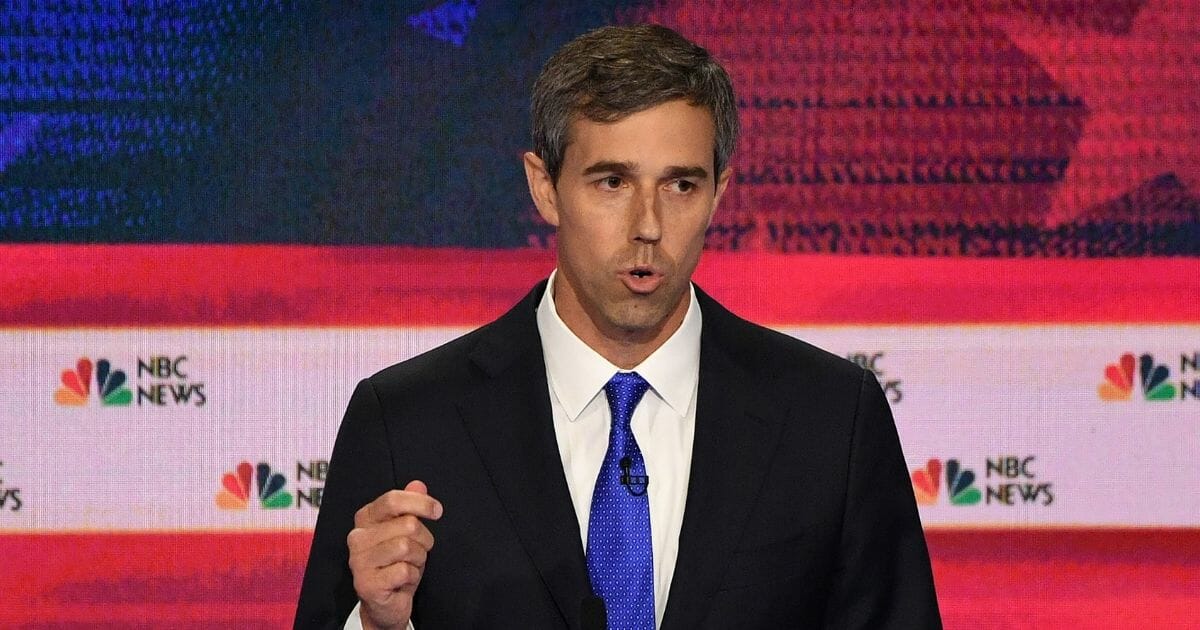 Pesidential candidate Beto O'Rourke speaks during the first Democratic debate for 2020 in Miami, Fla., on Wednesday, June 26, 2019.